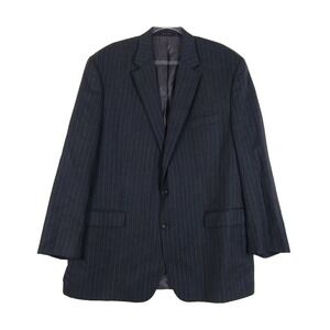 Lauren Ralph Lauren Blazer Jacket Mens 48XL Black Pinstripes 100% Wool Coat